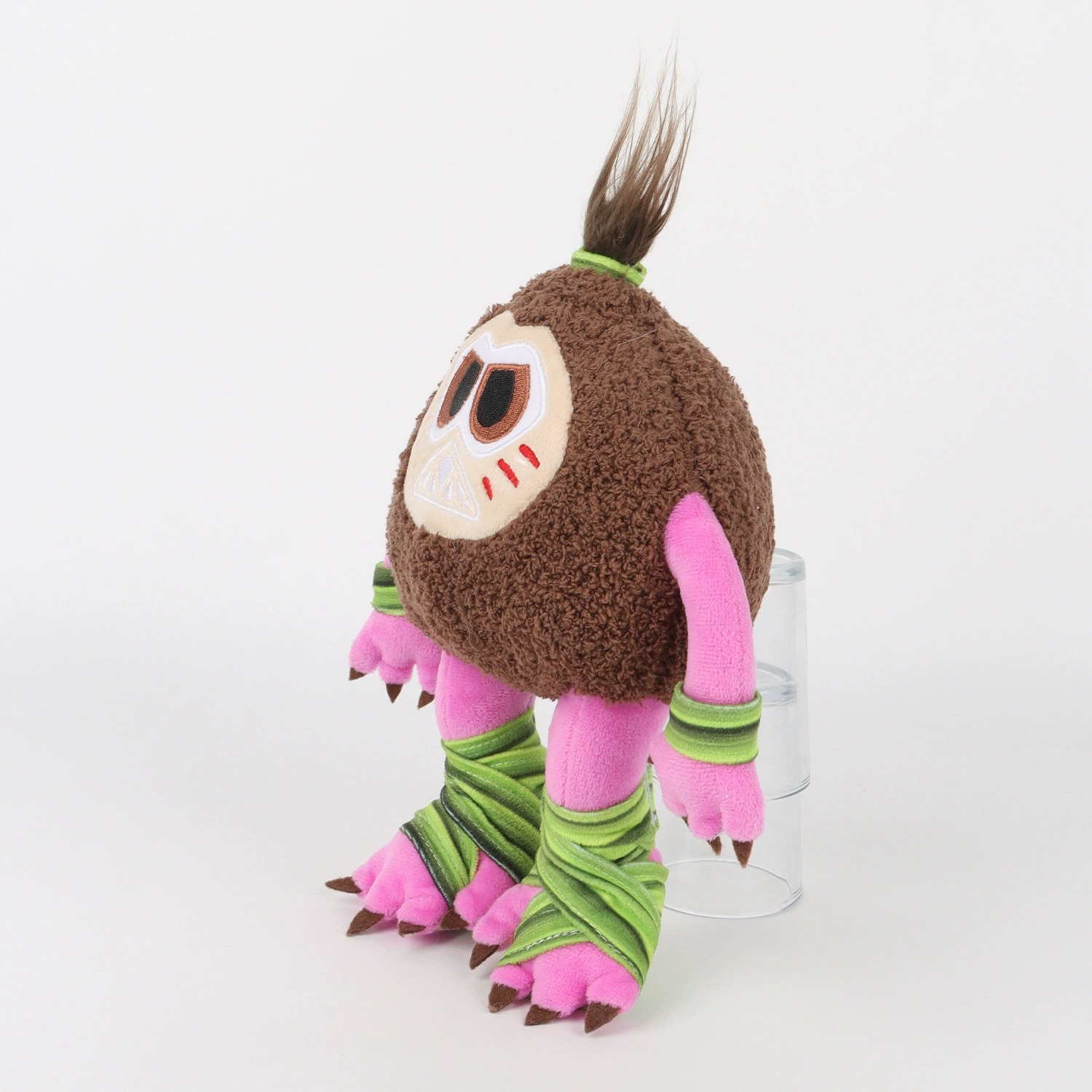 28cm Moana Kakamora Plush Cute Monster Plush Toy  Adorable Spiky   haired Creature with Pink Limbs & Green Wraps 12