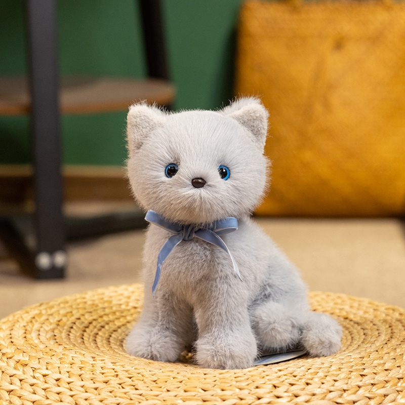 Cute Sitting Kitten Plushie - Adorable Stuffed Cat Doll for Kids & Decor 14