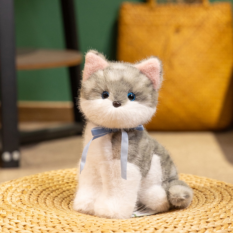 Cute Sitting Kitten Plushie - Adorable Stuffed Cat Doll for Kids & Decor 16