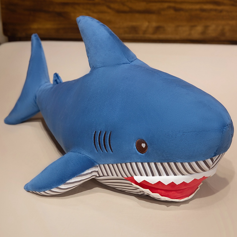 Soft Pink and Blue Shark Plush Toy - Cuddly Stuffed Animal with Fluffy Fur, Cute Stuffed Shark Doll for Kids, Toddlers & 11