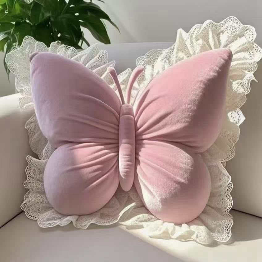 Butterfly Lace Pillow Plush Doll - Soft Stuffed Cushion Toy for Sofa &amp; Bed 1