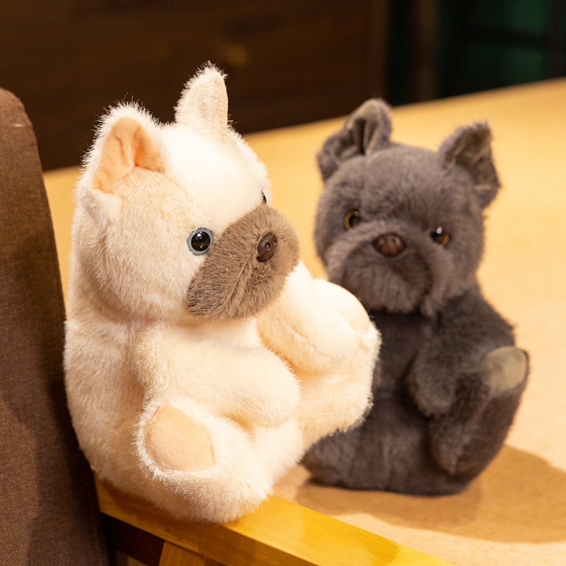 Realistic Sitting Bulldog Plush Toy: Lifelike Stuffed Bulldog Doll 12