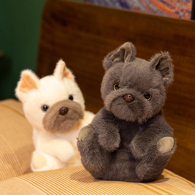 Realistic Sitting Bulldog Plush Toy: Lifelike Stuffed Bulldog Doll 11