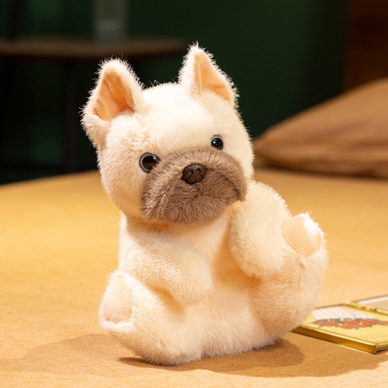 Realistic Sitting Bulldog Plush Toy: Lifelike Stuffed Bulldog Doll 15