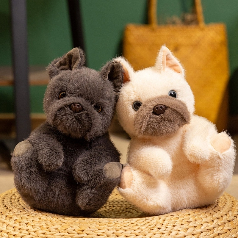 Realistic Sitting Bulldog Plush Toy: Lifelike Stuffed Bulldog Doll 1