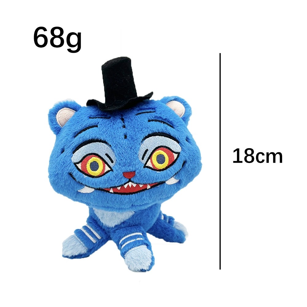 18cm KPOP DEMON HUNTERS  Blue Tiger Plush Toy with Top Hat - 68g Cartoon Stuffed Animal 18