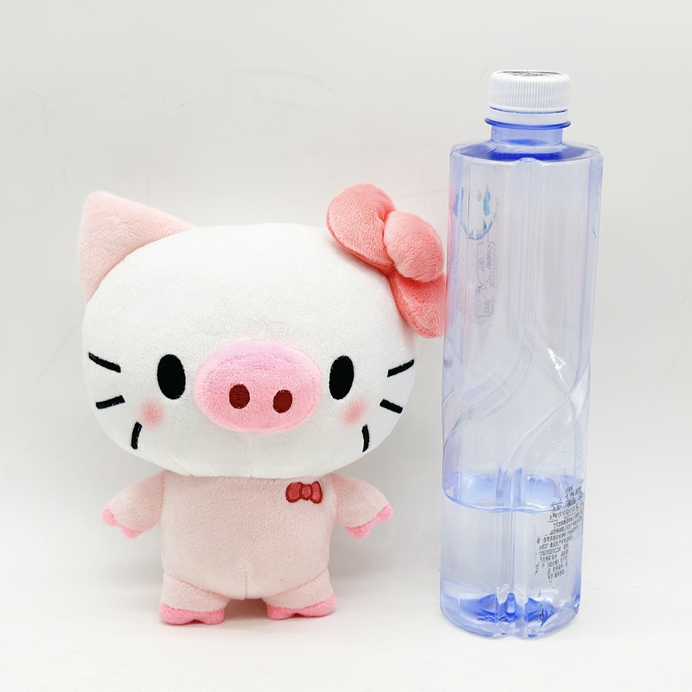 19cm Soft Hello Piggy Cute Pink Pig Plush Toy with Bow  Stuffed Animal Doll 21