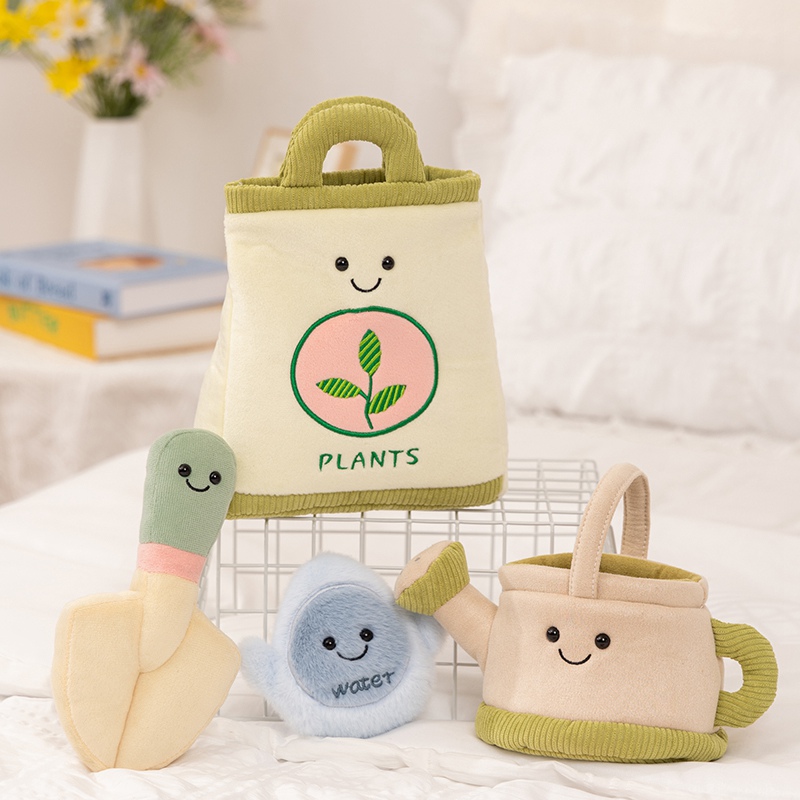 Plush Dolls: Elderly Care Gardening - Themed Set with Cute Watering Can, Tool Bag & Shovel Plushies, Ideal for Cozy Deco 11