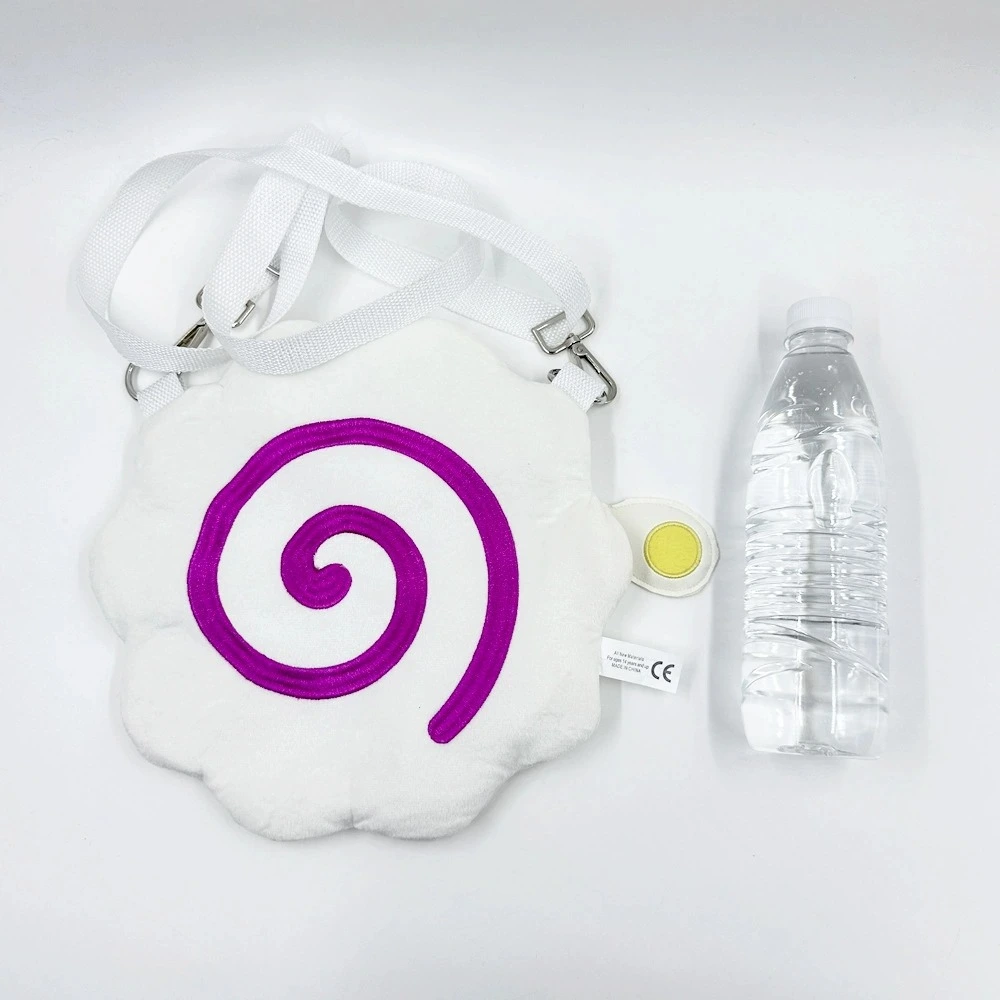 28cm Plush Crossbody Bag for Cosplay &amp; Daily - Spiral Cloud Design, 135cm Strap, 142g 1