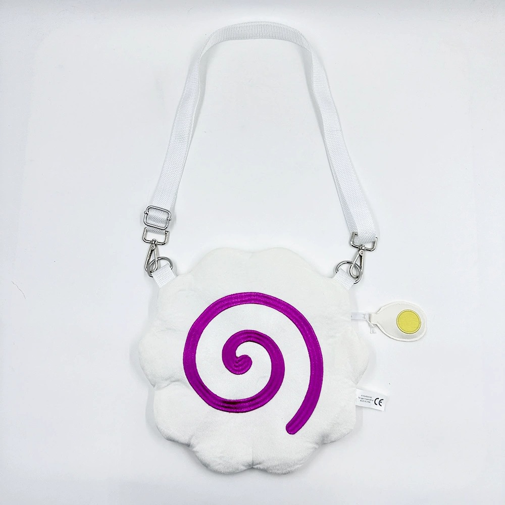 28cm Plush Crossbody Bag for Cosplay & Daily - Spiral Cloud Design, 135cm Strap, 142g 15