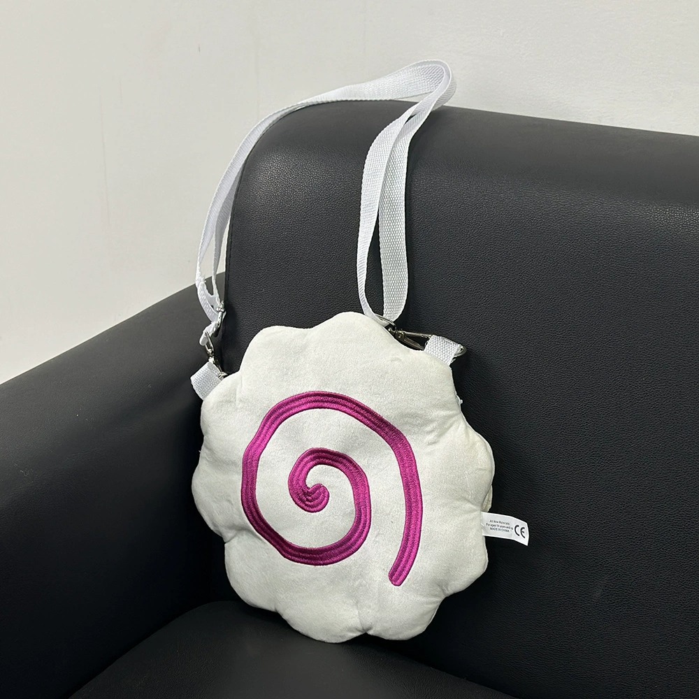 28cm Plush Crossbody Bag for Cosplay & Daily - Spiral Cloud Design, 135cm Strap, 142g 11