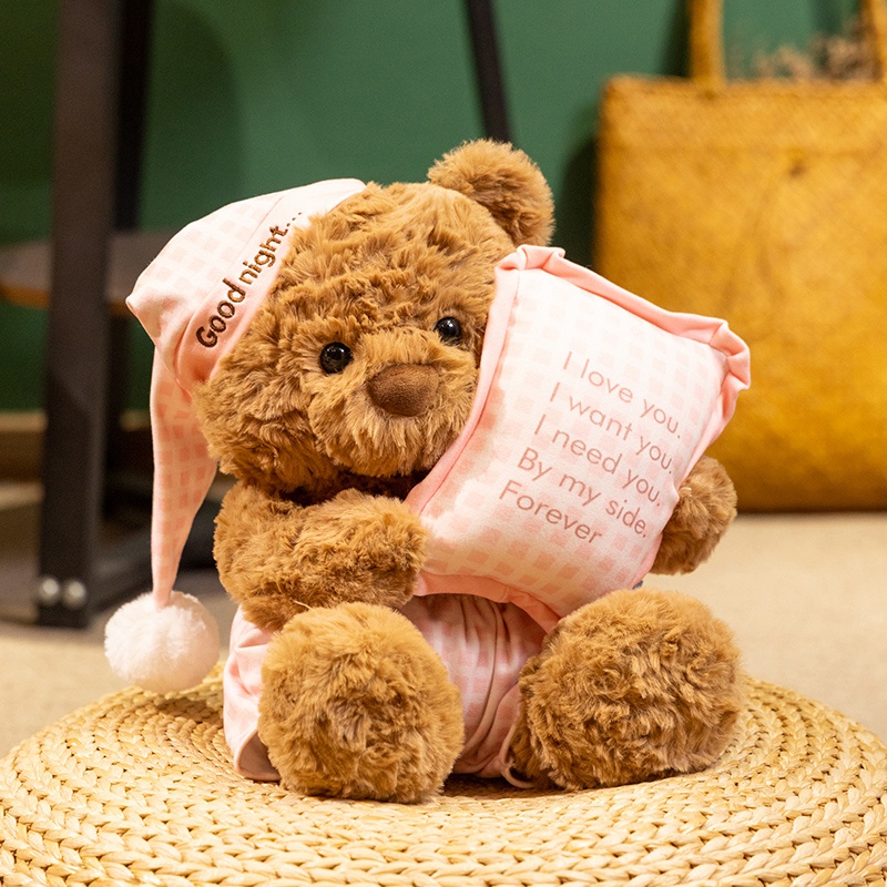 Pyjama douillet - Peluche ours en peluche - Ours en peluche tout doux avec adorable pyjama, parfait pour les câlins et la chambre d'enfant 12