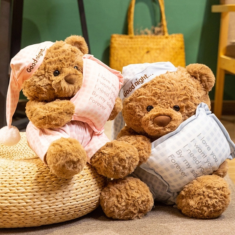 Pyjama douillet - Peluche ours en peluche - Ours en peluche tout doux avec adorable pyjama, parfait pour les câlins et la chambre d'enfant 1