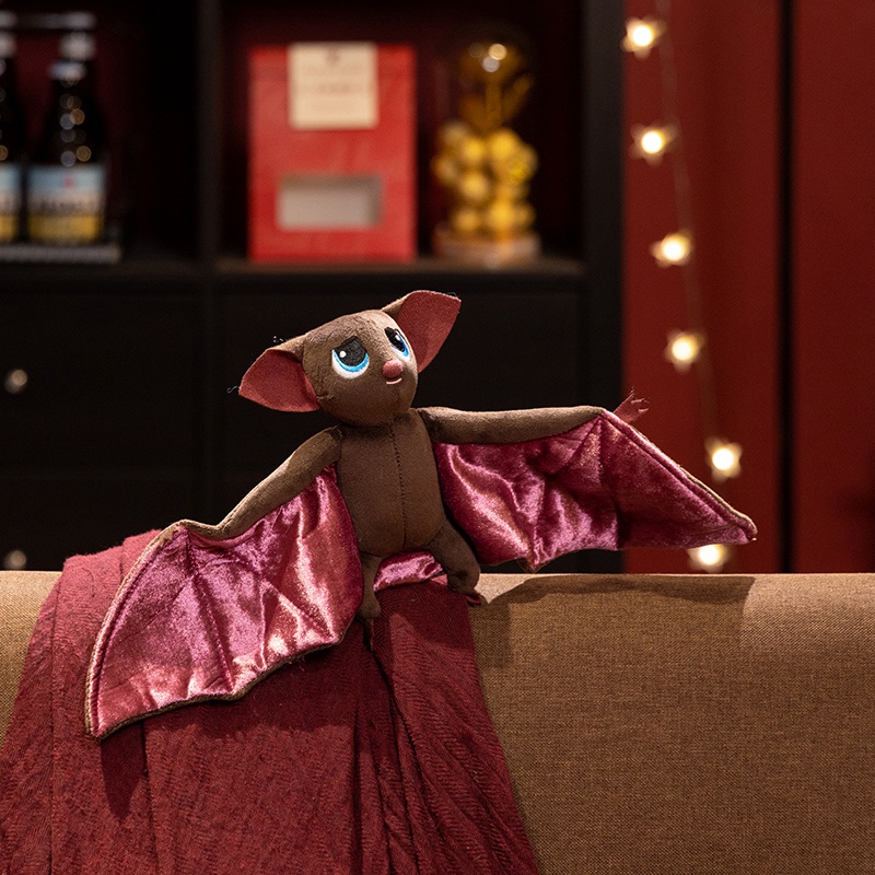 Adorable Vampire Bat Plush Toy - Soft Stuffed Creature with Spooky Charm for Halloween & Playtime 14