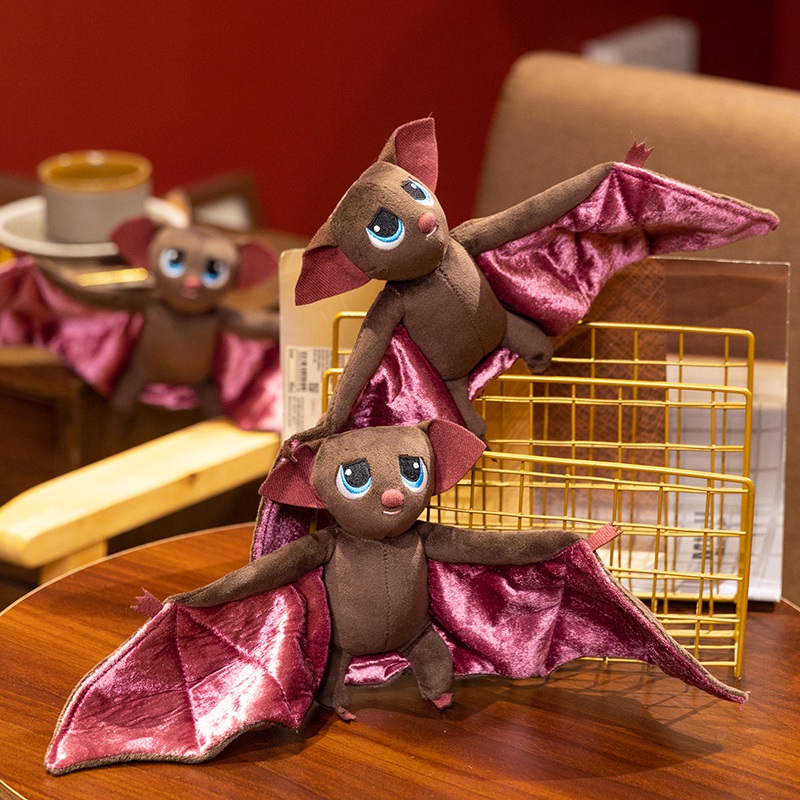 Adorable Vampire Bat Plush Toy - Soft Stuffed Creature with Spooky Charm for Halloween & Playtime 13