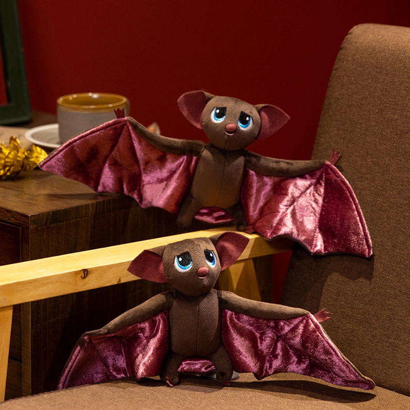 Adorable Vampire Bat Plush Toy - Soft Stuffed Creature with Spooky Charm for Halloween & Playtime 16