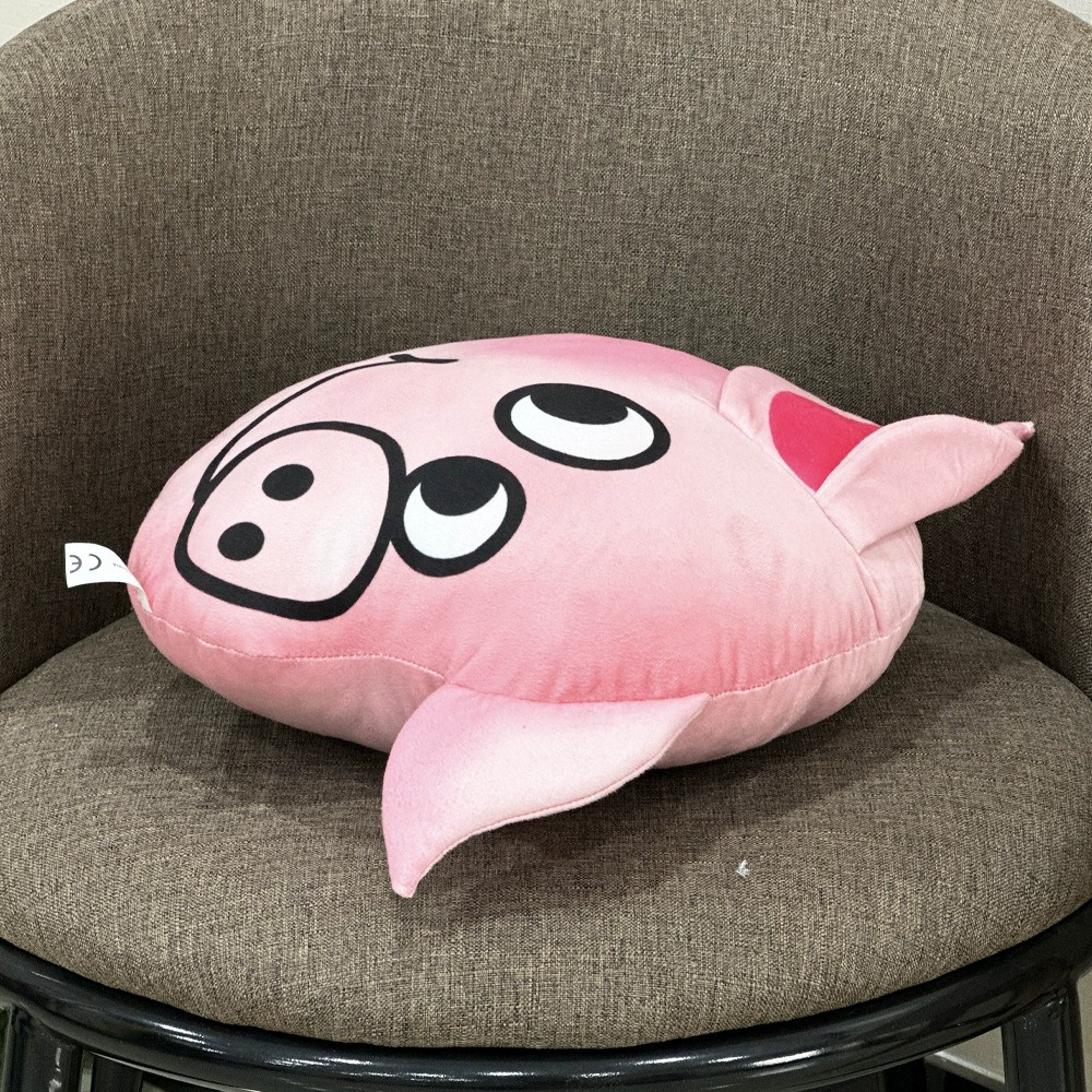 Cute Pink Pig Head Plush Pillow - 40cm Soft Stuffed Animal Cushion 12