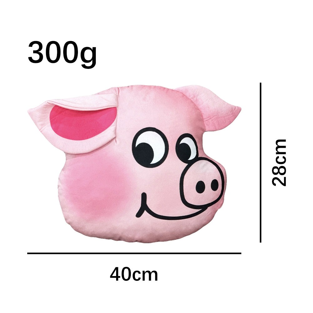 Cute Pink Pig Head Plush Pillow - 40cm Soft Stuffed Animal Cushion 14