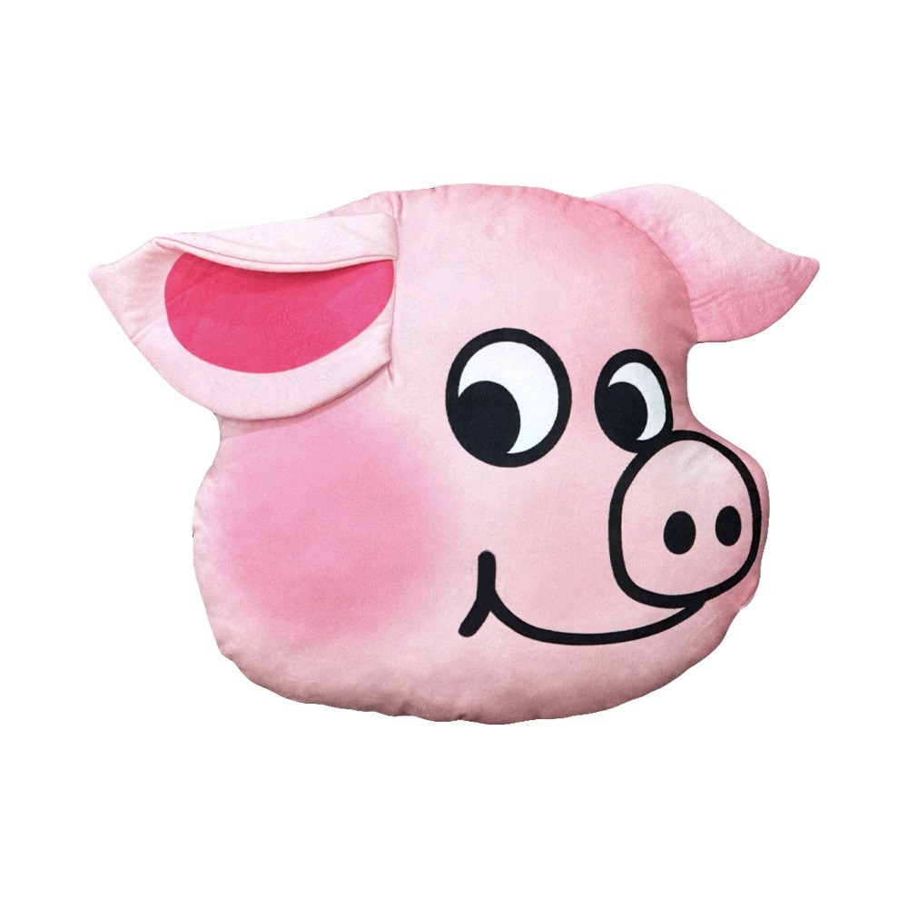 Cute Pink Pig Head Plush Pillow - 40cm Soft Stuffed Animal Cushion 15
