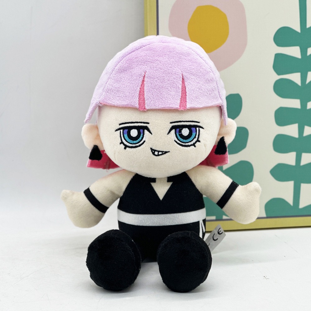 18cm Cute Stuffed Toy with Pink Hair & Black Out New PANTY & STOCKING with GARTERBELT  Anime Character Plush Doll 15
