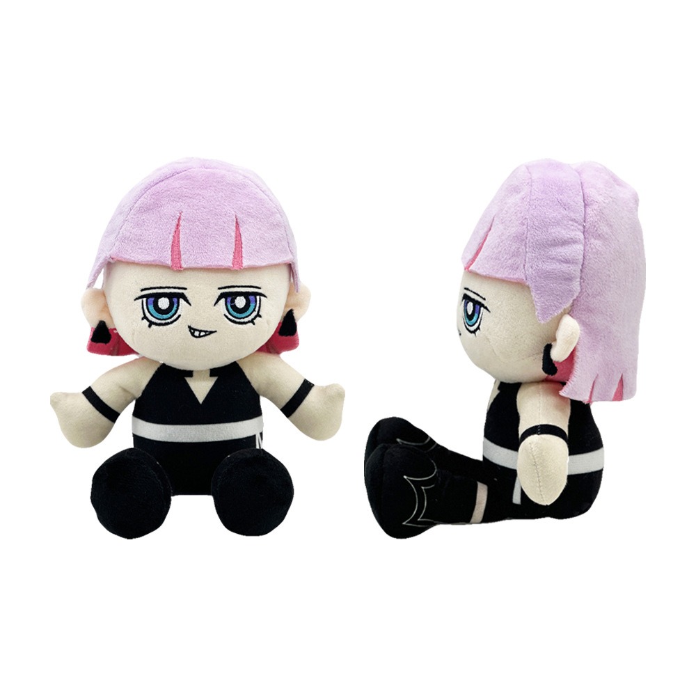 18cm Cute Stuffed Toy with Pink Hair & Black Out New PANTY & STOCKING with GARTERBELT  Anime Character Plush Doll 19