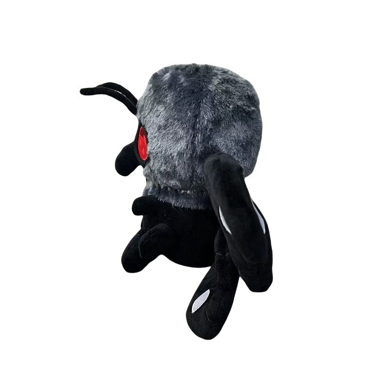 Mothman Cryptid Plush Toy - 23cm Midnight Black Collectible with Glowing Red Eyes | Soft Moth Plush 21
