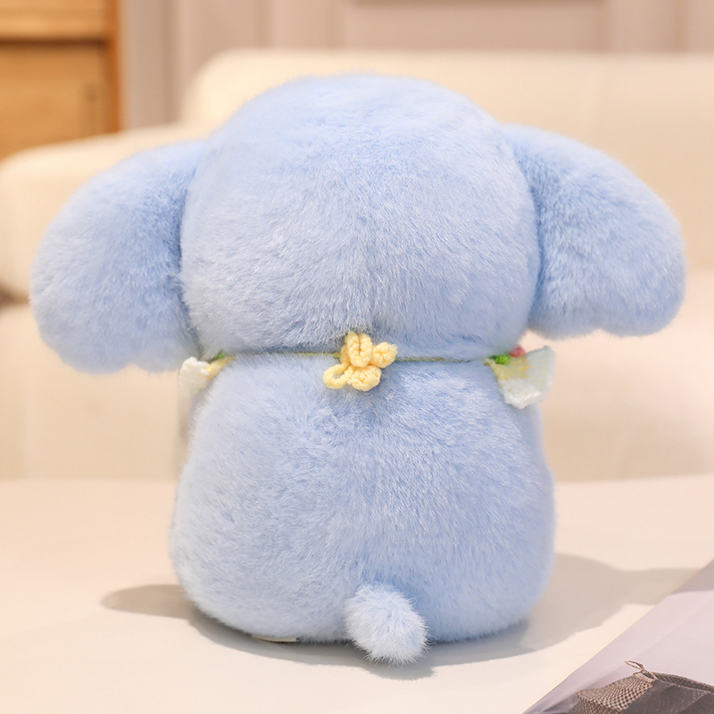 Cute Light Blue Elephant Plush Toy - Soft Stuffed Animal with Colorful Scarf 16