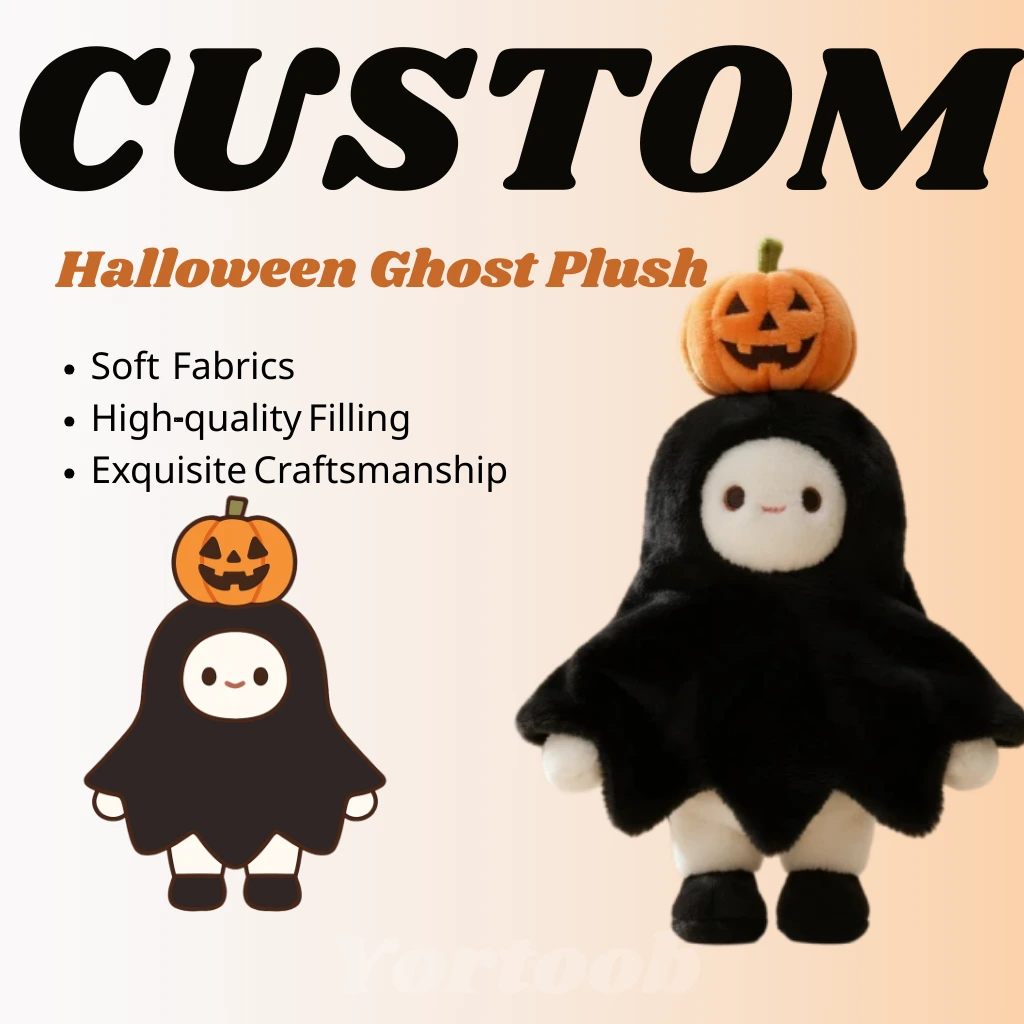 Милая плюшевая кукла-призрак на Хэллоуин в виде тыквы и шляпки. 1