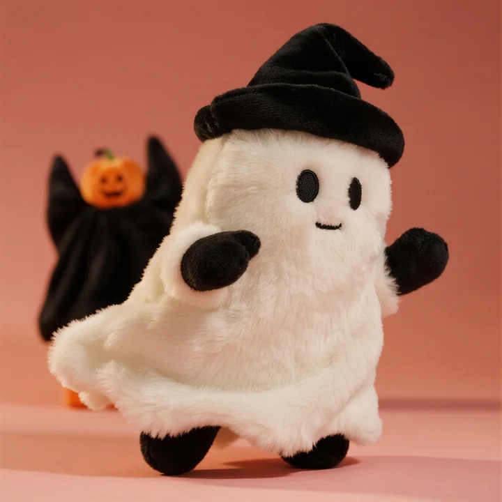 Милая плюшевая кукла-призрак на Хэллоуин в виде тыквы и шляпки. 19