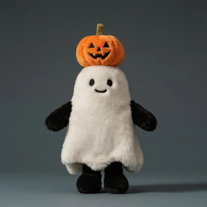 Милая плюшевая кукла-призрак на Хэллоуин в виде тыквы и шляпки. 15