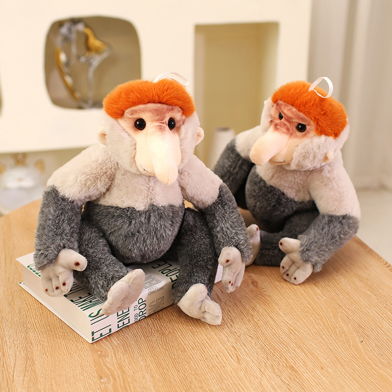 Creative design of proboscis monkey plush dolls, with lifelike shapes, cute animals, and direct factory sales 11