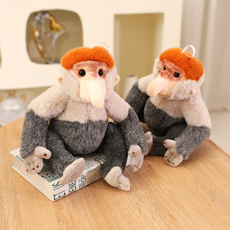 Creative design of proboscis monkey plush dolls, with lifelike shapes, cute animals, and direct factory sales 1
