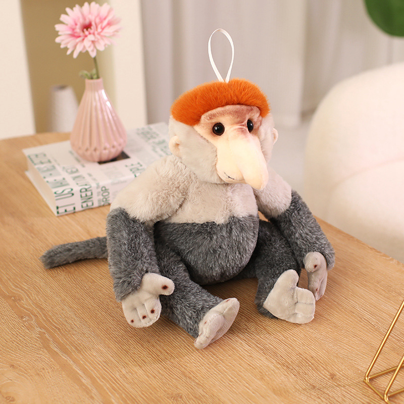 Creative design of proboscis monkey plush dolls, with lifelike shapes, cute animals, and direct factory sales 12