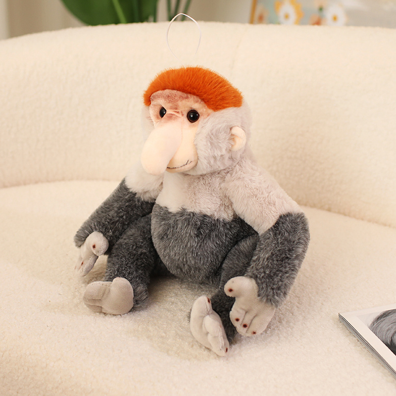 Creative design of proboscis monkey plush dolls, with lifelike shapes, cute animals, and direct factory sales 14