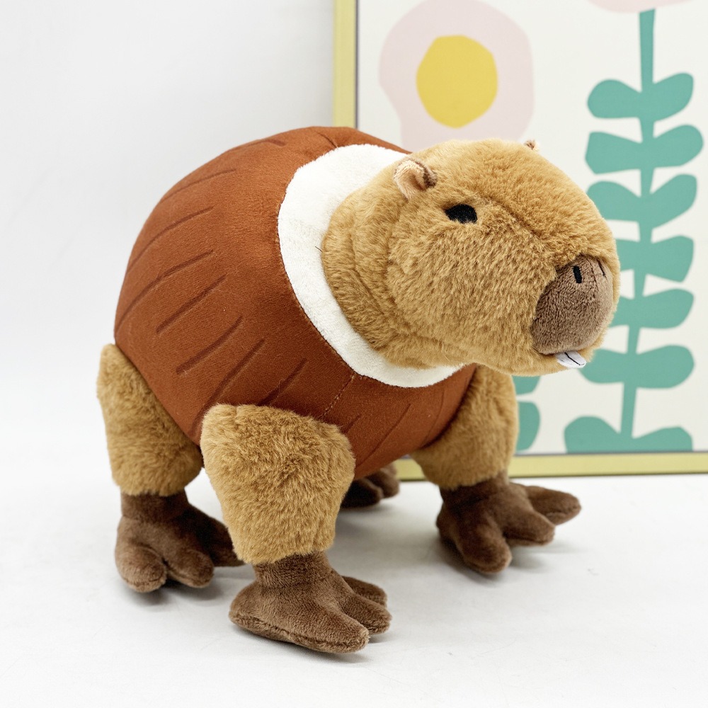 Brainrot tralro Tralala Plush Capybara in Barrel Plush Toy 24cm Funny Soft Stuffed Animal Gift for Kids and Meme Lovers 11