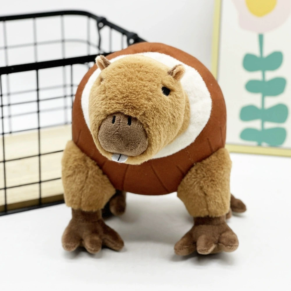 Brainrot tralro Tralala Plush Capybara in Barrel Plush Toy 24cm Funny Soft Stuffed Animal Gift for Kids and Meme Lovers 1