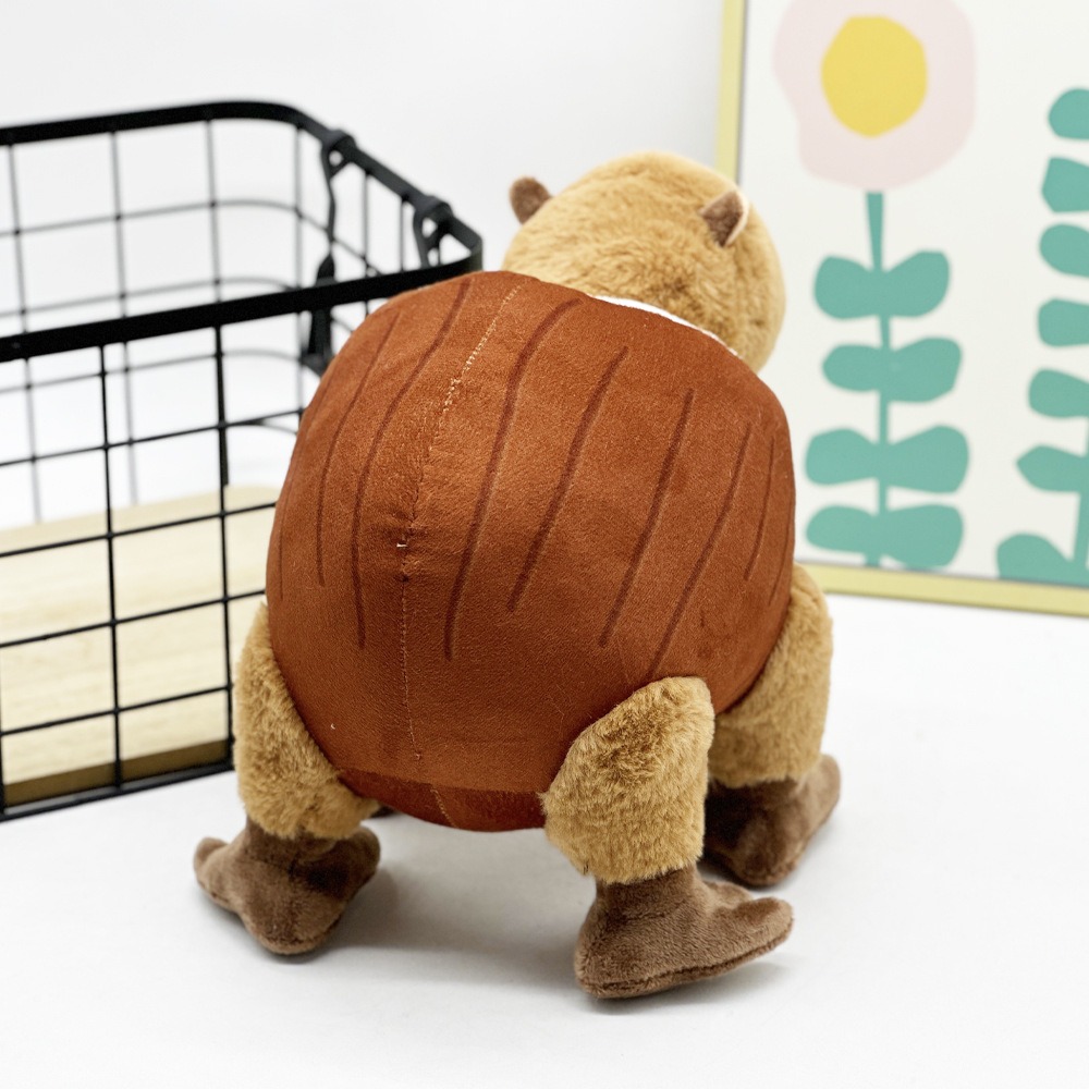 Brainrot tralro Tralala Plush Capybara in Barrel Plush Toy 24cm Funny Soft Stuffed Animal Gift for Kids and Meme Lovers 15