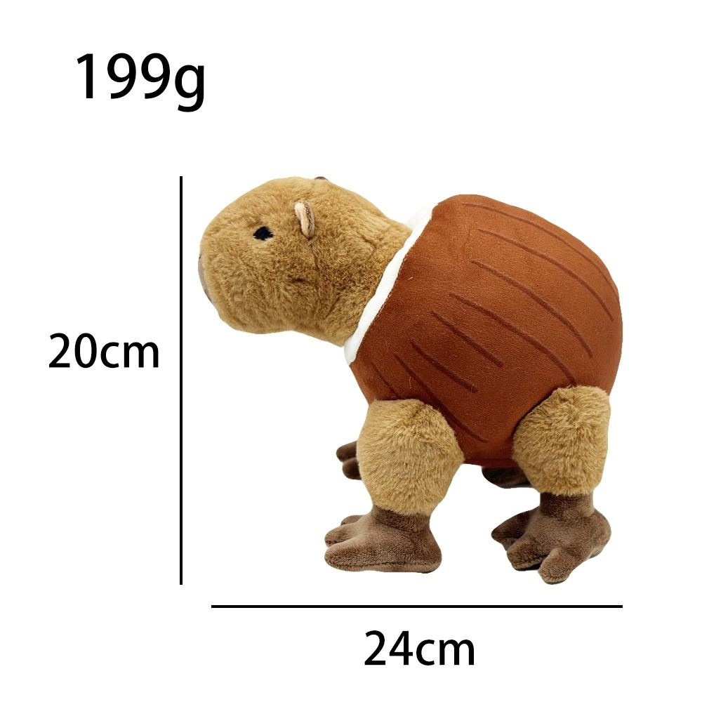 Brainrot tralro Tralala Plush Capybara in Barrel Plush Toy 24cm Funny Soft Stuffed Animal Gift for Kids and Meme Lovers 24