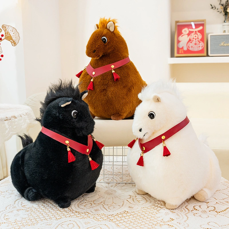 Creative design of the mascot for the Year of the Horse, plush doll with a cute shape, soft and comfortable 1
