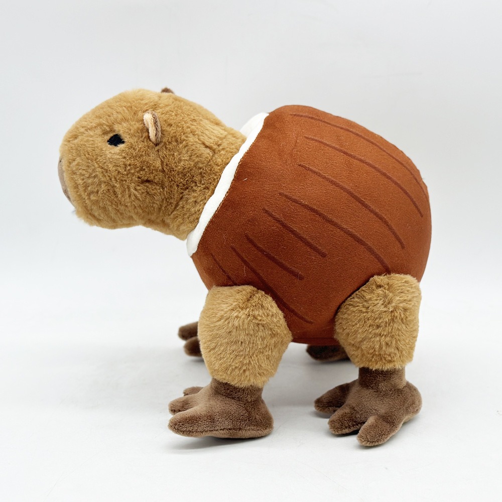 Brainrot tralro Tralala Plush Capybara in Barrel Plush Toy 24cm Funny Soft Stuffed Animal Gift for Kids and Meme Lovers 18