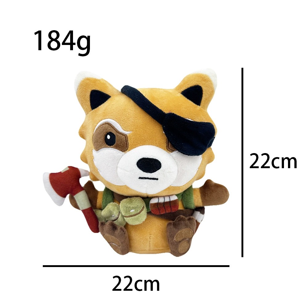 Peluche Spiffo, raton laveur pirate inébranlable avec hache, 22 cm, peluche douce, cadeau pour enfants et collectionneurs 18