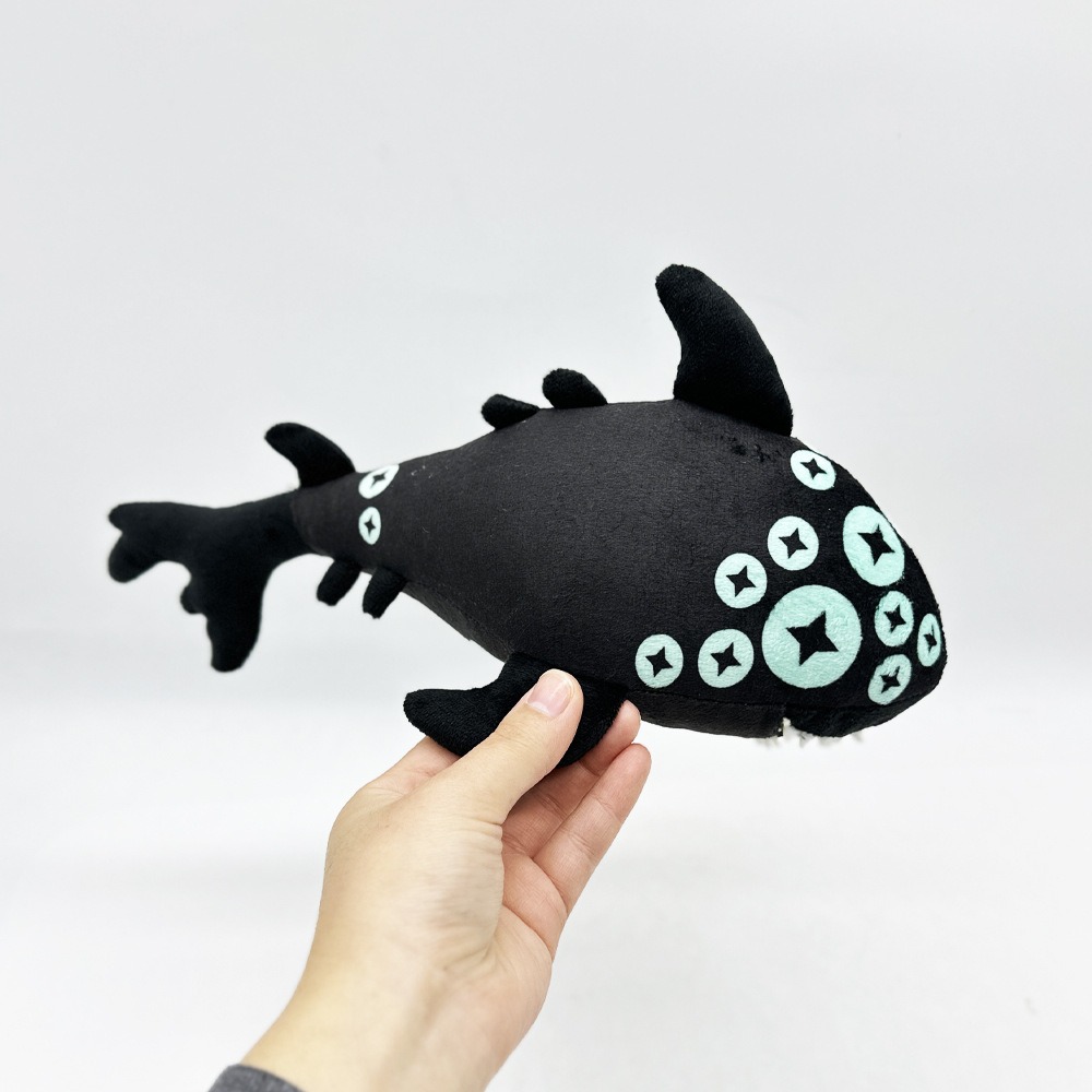 15cm Creative Pressure Eyefestation Plushie Toy Game Figure Black Fish Stuffed Animal Toys Kids Doll Gifts 17