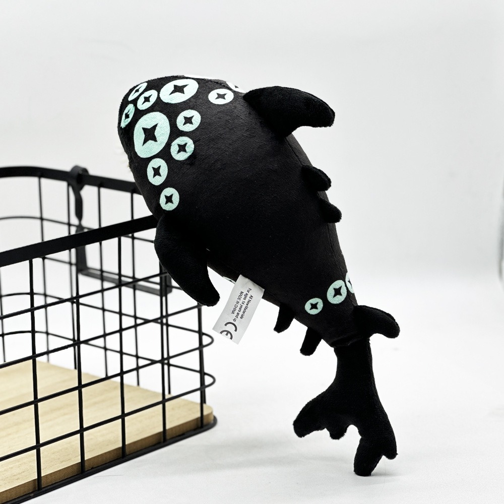 15cm Creative Pressure Eyefestation Plushie Toy Game Figure Black Fish Stuffed Animal Toys Kids Doll Gifts 11