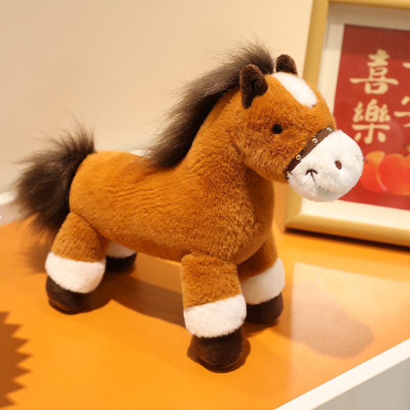 Creative design of brown horse plush dolls, unique shapes, factory direct sales 16