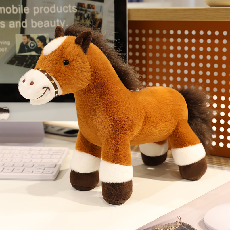 Creative design of brown horse plush dolls, unique shapes, factory direct sales 11