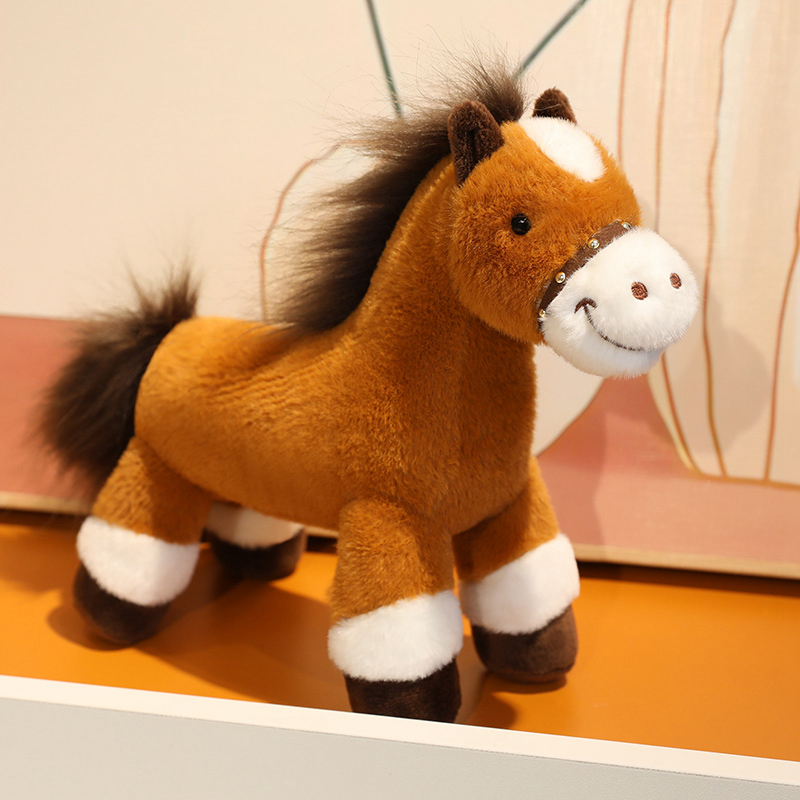 Creative design of brown horse plush dolls, unique shapes, factory direct sales 15