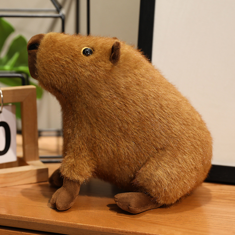 Simulation capybara creative design plush doll with simulated shape, factory direct sale 15