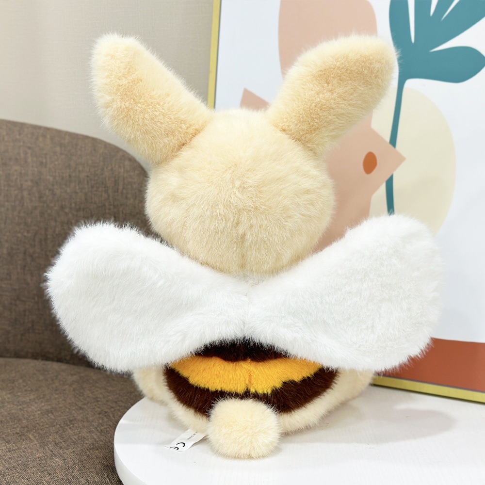 Custom Bee Bunny Plush Toy 34cm Soft Stuffed Animal with Wings Cute Yellow Striped Rabbit for Gifts and Promotions 15