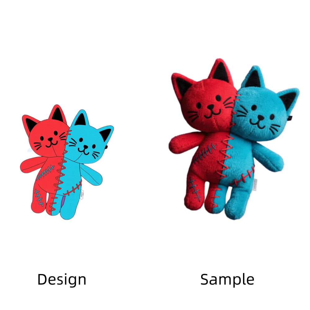 Custom Stitched - Style Two - Cat Plush Toy | Unique Design, Soft and Healing 💙❤️ 9
