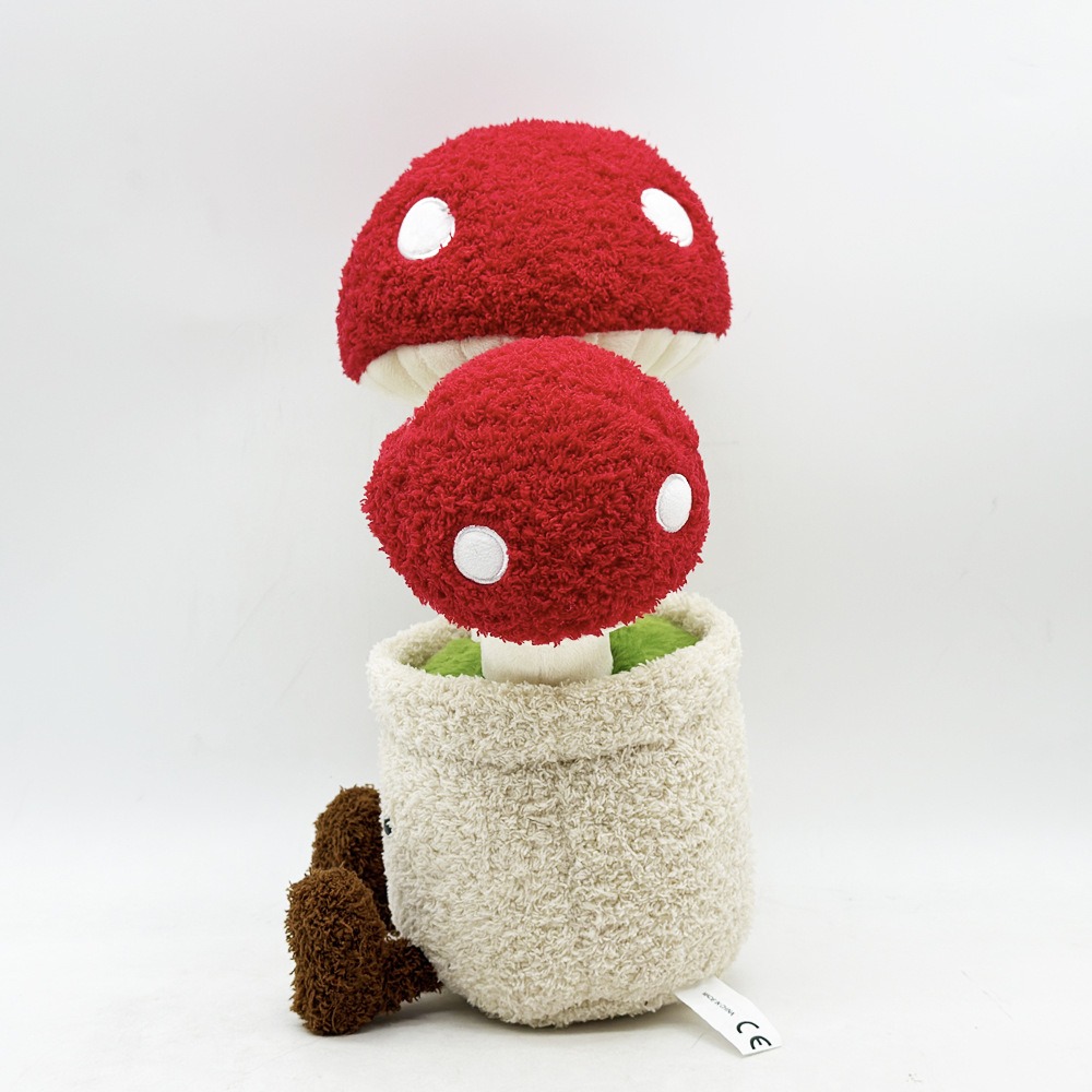 30cm Mushroom Plush Toy with Smiling Pot Soft Stuffed Plant Doll for Home Decor and Gifts 16